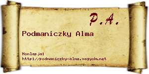 Podmaniczky Alma névjegykártya